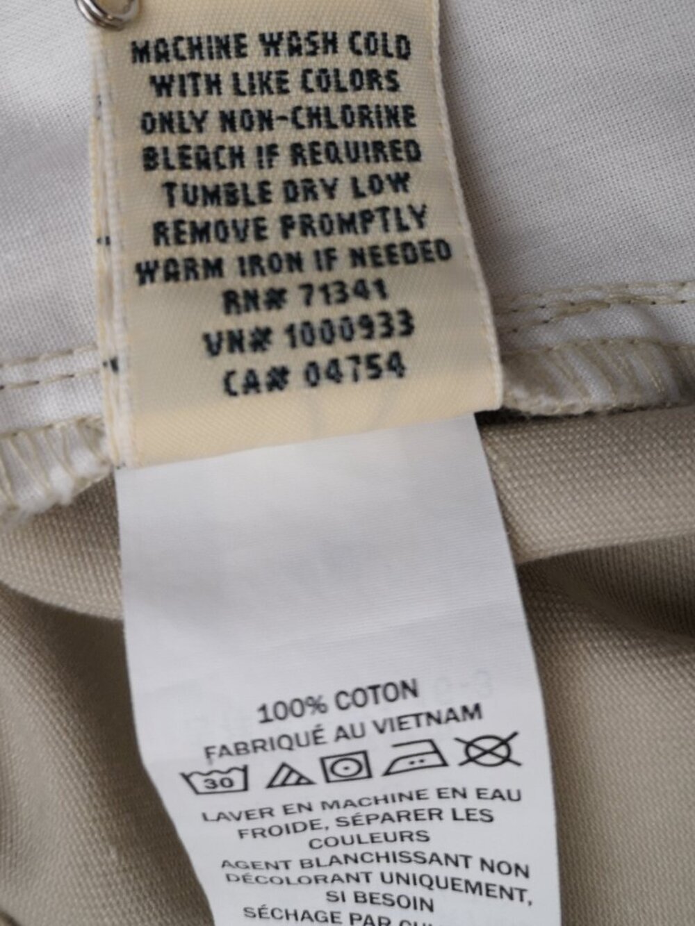 NWT L.L. Bean Classic Fit Ladies Size 12 Regular Light Tan Zipper & Button Pant - Picture 5 of 15